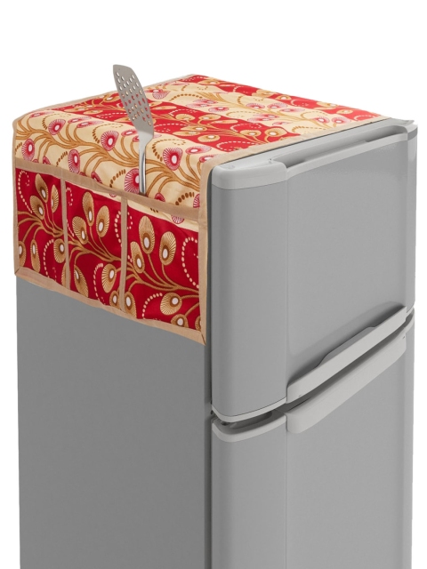 

Home Centre Red Printed Fridge Top Load Cover