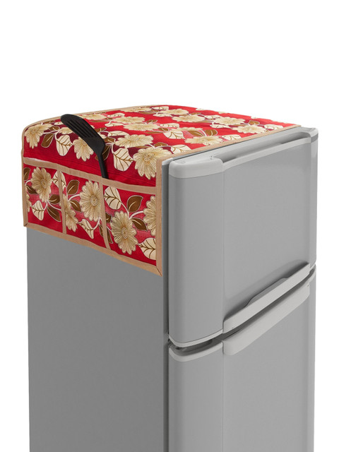 

Home Centre Red Printed Fridge Top Cover