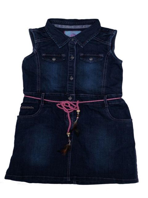 

612 league Girls Blue Denim Shirt Dress