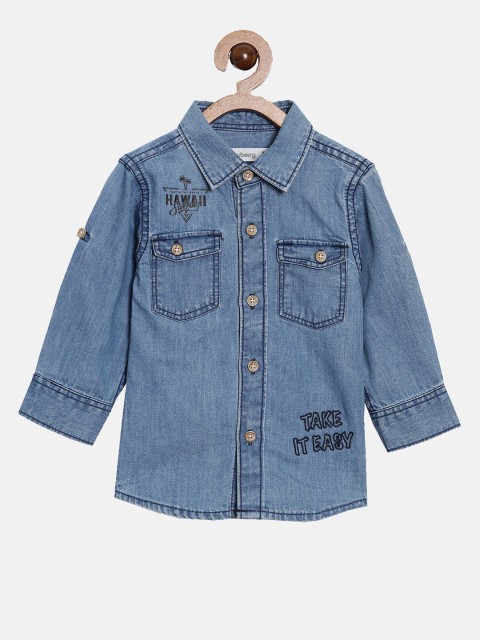 

Nuberry Boys Blue Denim Casual Shirt