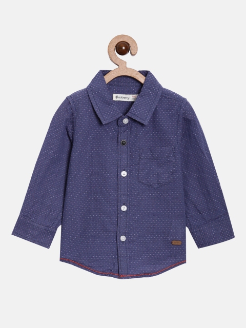

Nuberry Boys Blue Printed Pure Cotton Casual Shirt