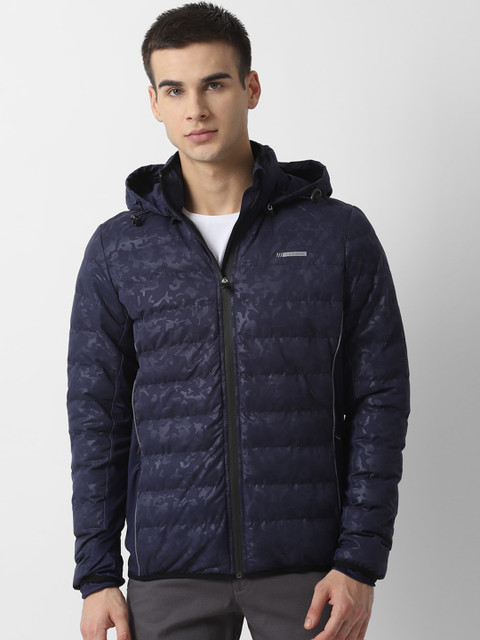 

Louis Philippe Sport Men Navy Blue Hooded Padded Jacket