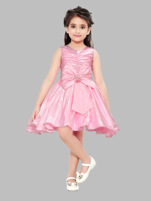 

Pink Chick Pink Striped Satin Dress