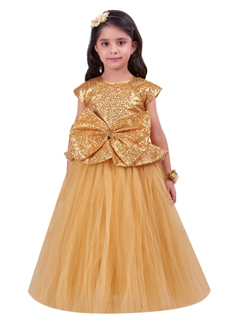 

Pink Chick Gold-Toned Net Maxi Dress
