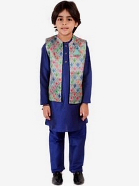 

Lil Peacock Boys Blue Kurta with Churidar