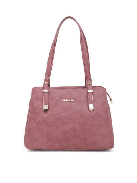 

WOMEN MARKS Pink Textured PU Structured Handheld Bag