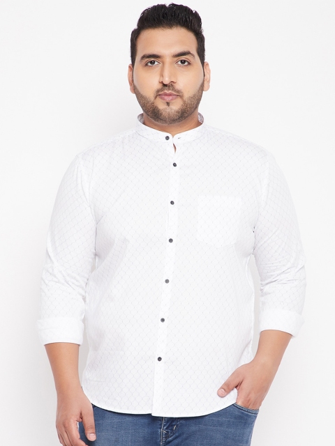 

SHOWOFF Plus Men White Printed Casual Shirt