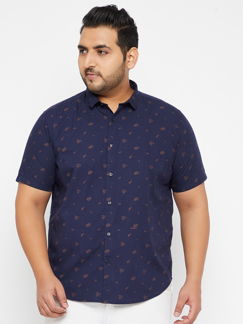 

SHOWOFF Plus Men Navy Blue Printed Casual Shirt