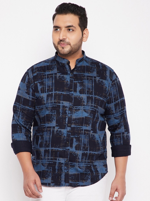 

SHOWOFF Plus Men Navy Blue Printed Casual Shirt