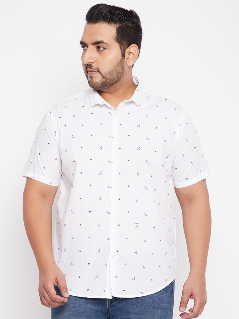 

SHOWOFF Plus Men White Printed Casual Shirt