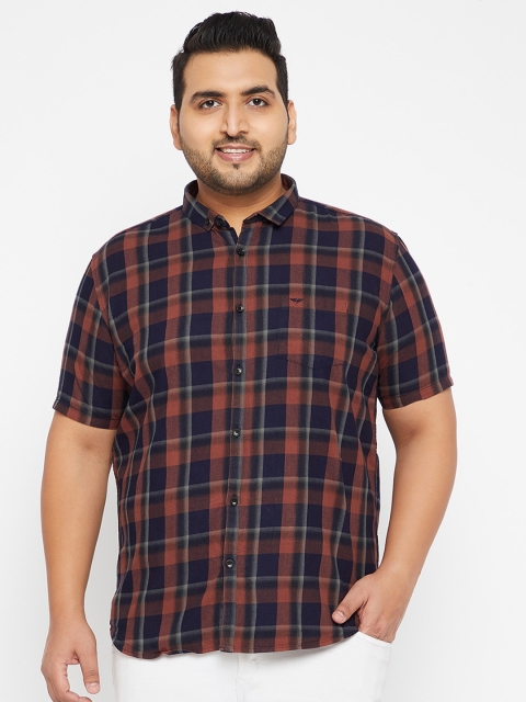 

SHOWOFF Plus Men Brown Tartan Checks Checked Casual Shirt