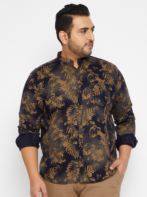 

SHOWOFF Plus Men Khaki Floral Printed Casual Shirt