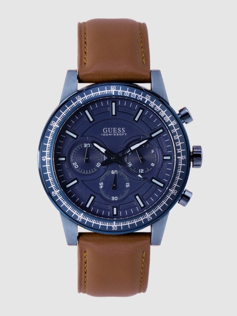 

GUESS Men Navy Blue & White Analogue Watch