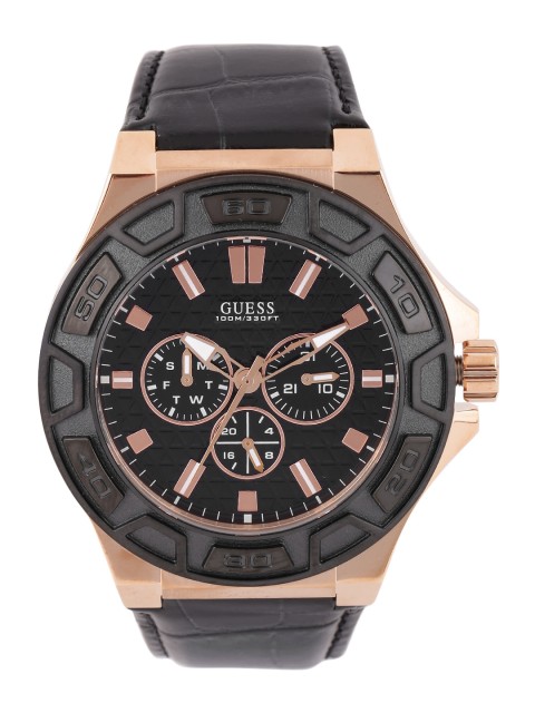 

GUESS Men Black Textured Dial Watch W0674G6