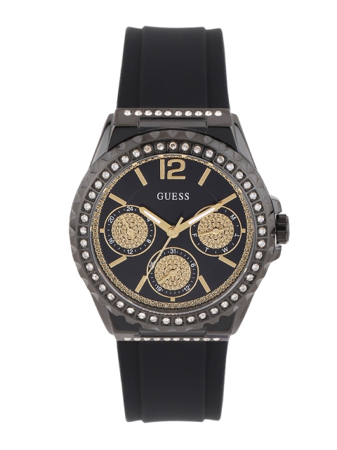 

GUESS Women Black Shimmer Multifunction Dial Watch W0846L1