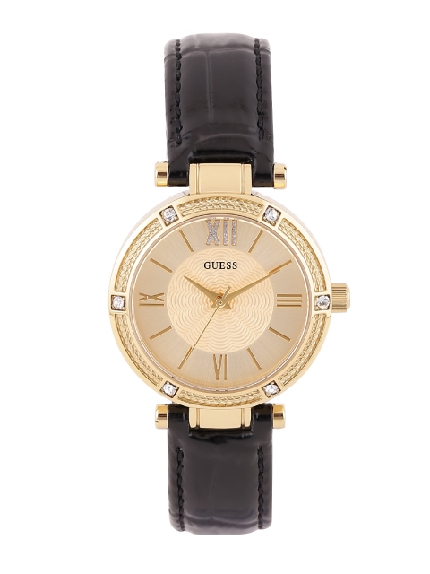 

GUESS Women Gold-Toned Textured Dial Watch W0838L1