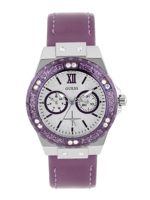 

GUESS Women Silver-Toned Multifunction Dial Watch W0775L6