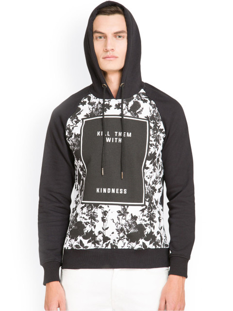 

LOCOMOTIVE Black Printed Hooded Sweatshirt