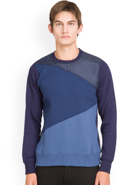 

LOCOMOTIVE Blue Colourblock Sweatshirt