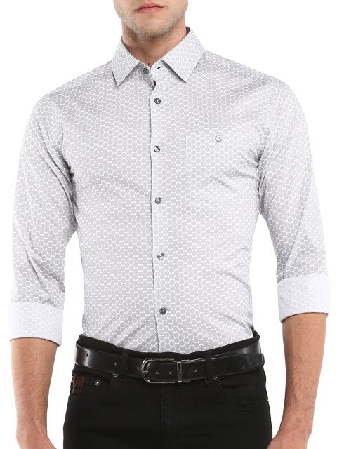 

Ted Baker Men Grey Self Design Casual Shirt