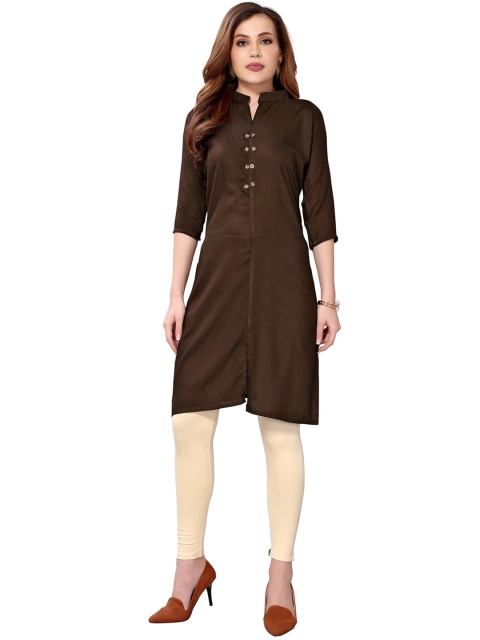 

KALINI Women Brown Thread Work Kurta