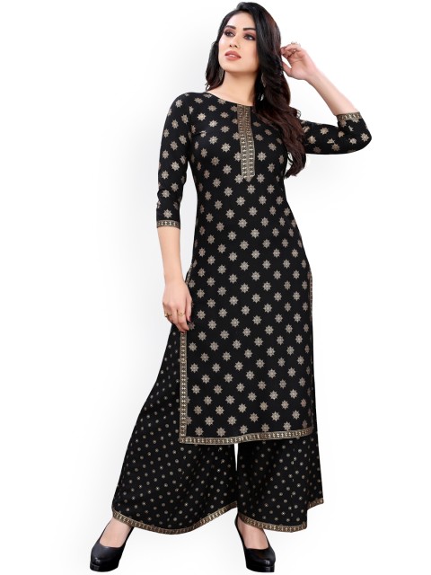 

KALINI Women Black Ethnic Motifs Kurta
