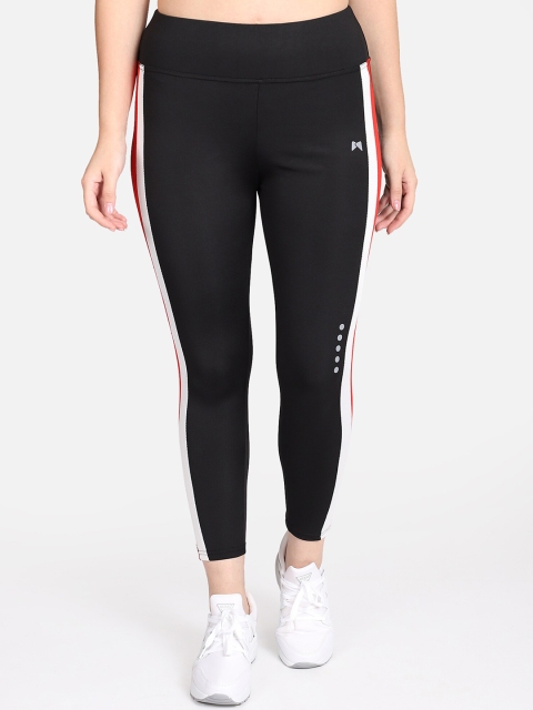 

MUSCLE TORQUE Women Black & White Skinny-Fit Ankle-Length Tights
