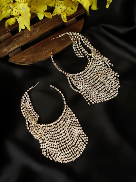 

Bellofox Gold-Toned Contemporary Half Hoop Earrings