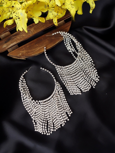 

Bellofox Silver-Toned Contemporary Drop Earrings