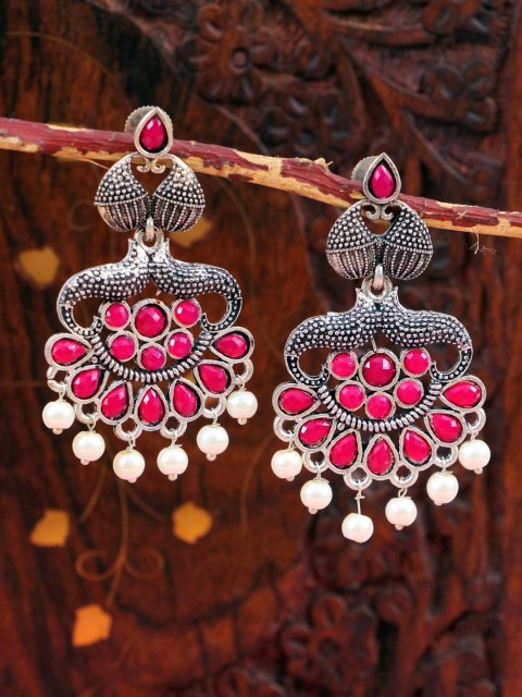 

Crunchy Fashion Pink Circular Drop Earrings