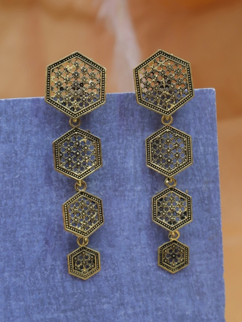 

Crunchy Fashion Gold-Plated Contemporary Drop Earrings