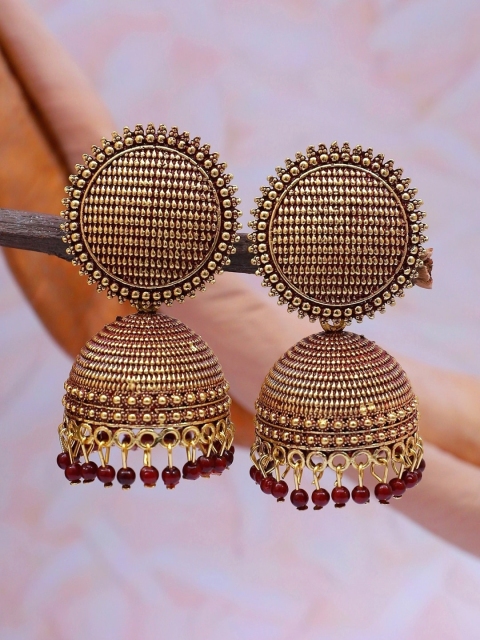 

Crunchy Fashion Maroon Contemporary Jhumkas Earrings