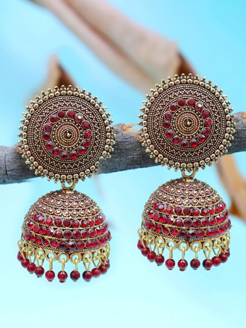 

Crunchy Fashion Maroon Contemporary Jhumkas Earrings