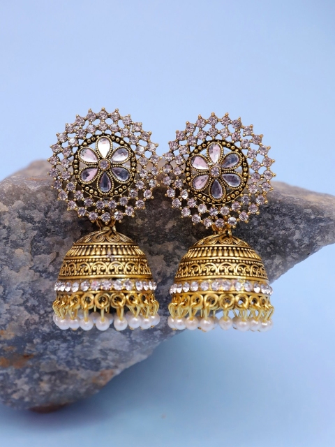 

Crunchy Fashion White Contemporary Jhumkas Earrings