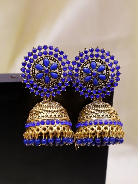 

Crunchy Fashion Blue Contemporary Jhumkas Earrings
