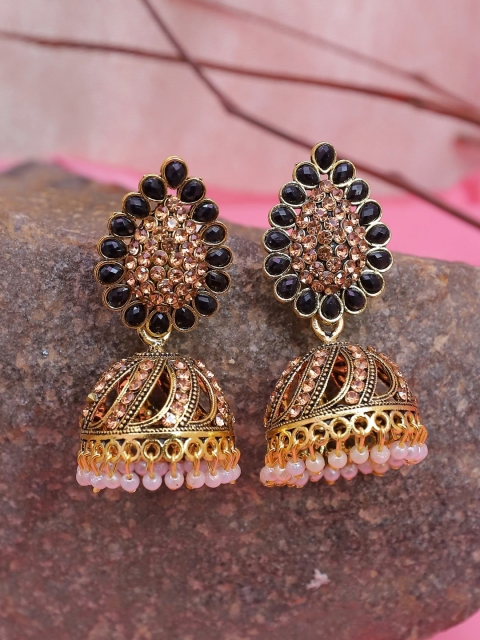 

Crunchy Fashion Black Contemporary Jhumkas Earrings