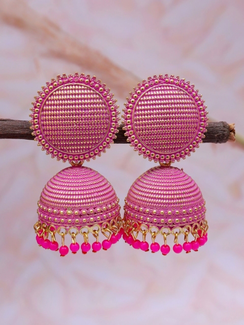 

Crunchy Fashion Pink Contemporary Jhumkas Earrings