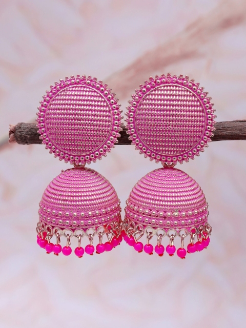 

Crunchy Fashion Pink Contemporary Jhumkas Earrings