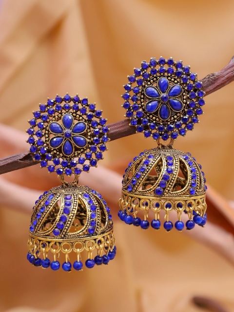 

Crunchy Fashion Blue Contemporary Jhumkas Earrings