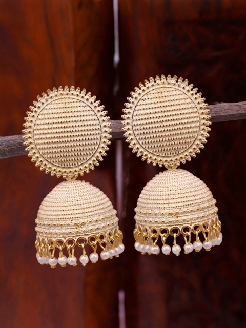 

Crunchy Fashion Rose Gold Dome Shaped Jhumkas Earrings