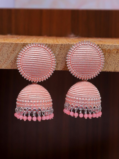 

Crunchy Fashion Pink Contemporary Jhumkas Earrings