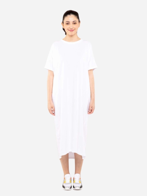 

BLUEAGE White A-Line Midi Dress