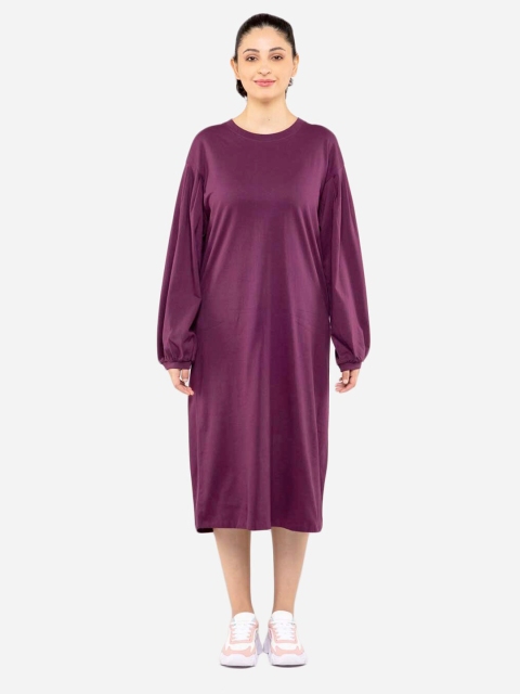 

BLUEAGE Purple A-Line Midi Dress