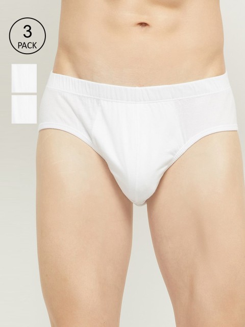 

max Men Pack Of 3 White Solid Pure Cotton Basic Briefs