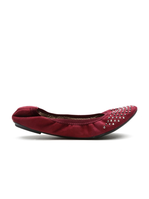 

Carlton London Women Burgundy Embellished Foldable Ballerinas