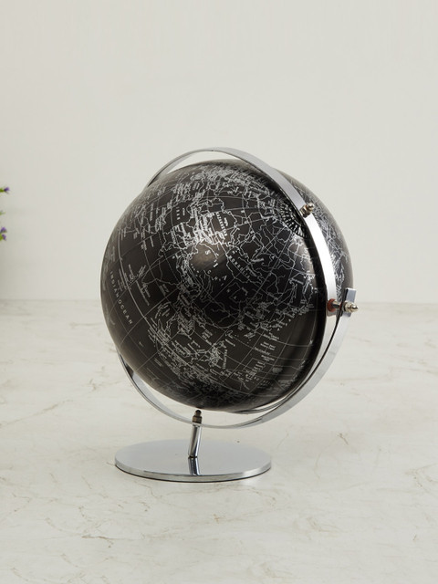 

Home Centre Black Metal Globe Showpiece