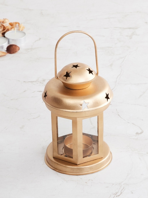 

Home Centre Gold-Toned Metal Lantern Showpiece