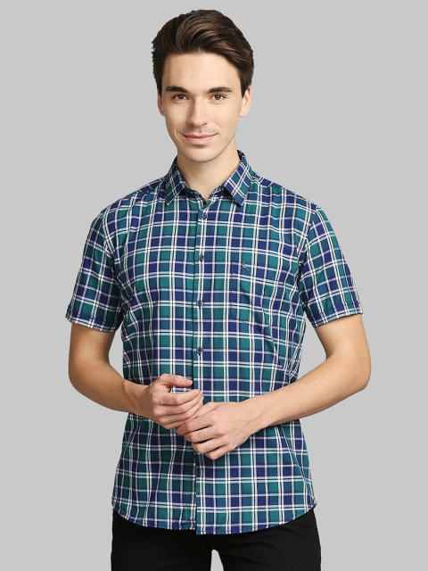

Parx Men Green Slim Fit Tartan Checks Checked Casual Shirt