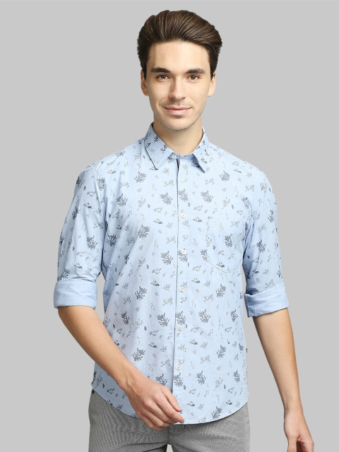 

Parx Men Blue Slim Fit Floral Printed Casual Shirt