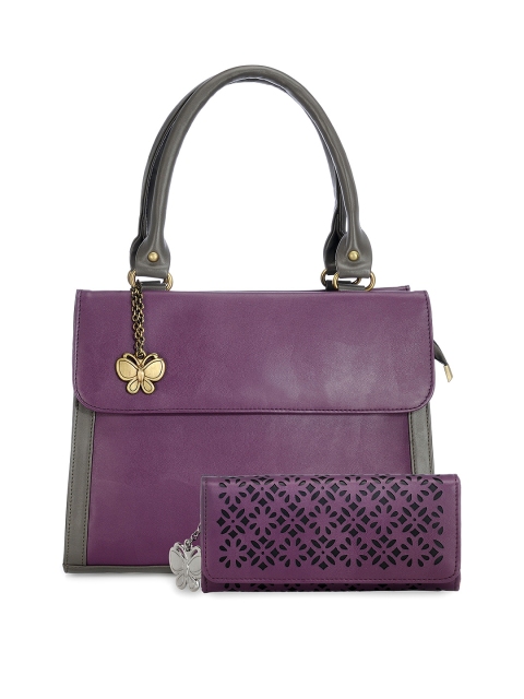 

Butterflies Purple Handbag with Wallet